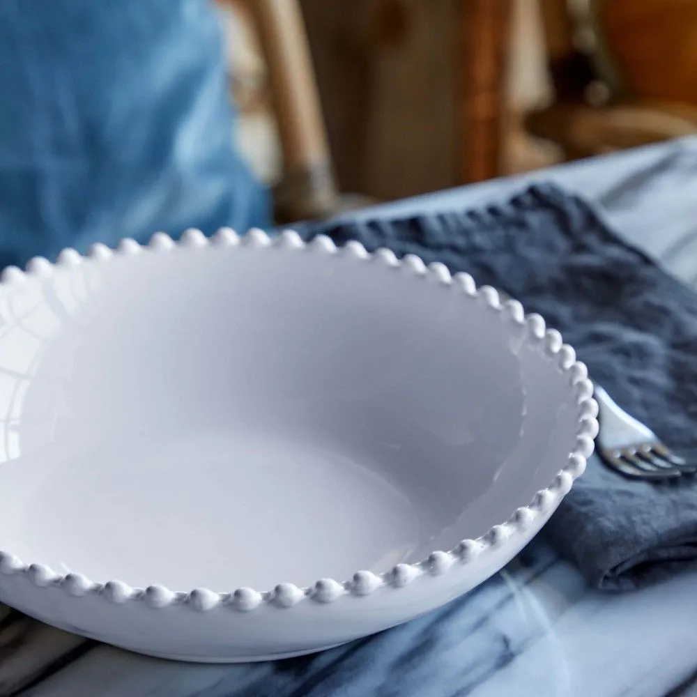 Pearl White 23cm Pasta Bowl