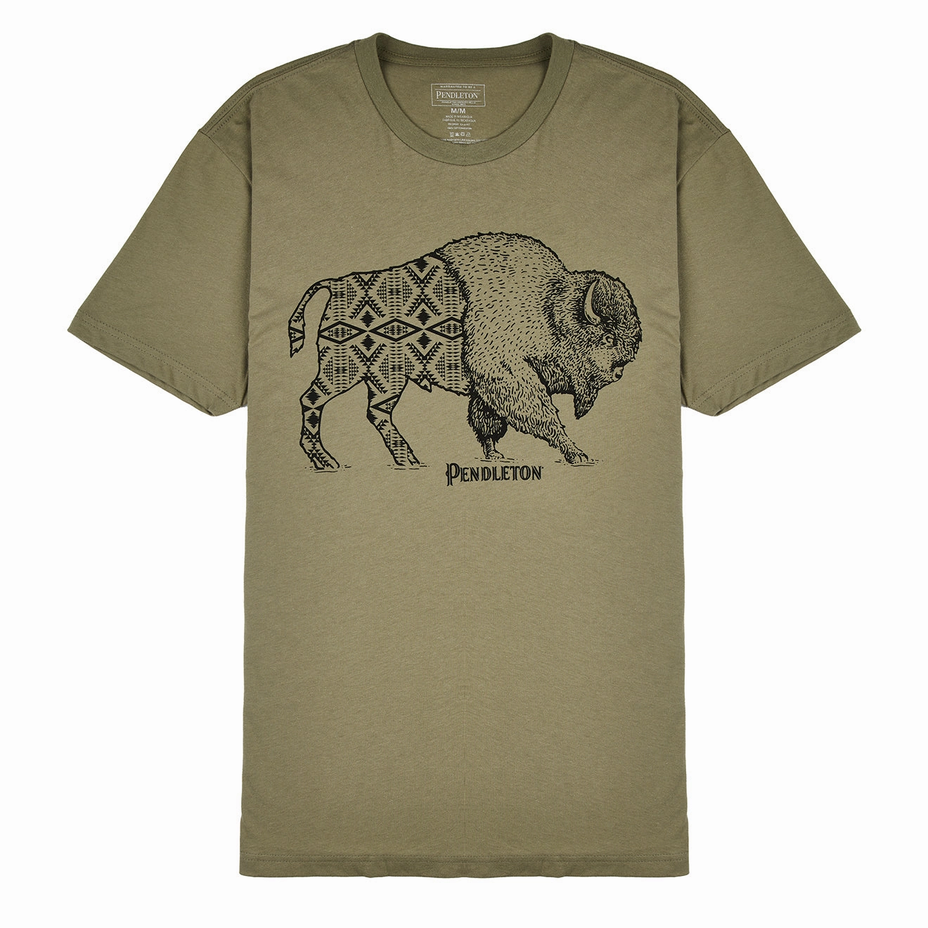 Today Only Hot Pick Shop Hot Picks Pendleton Jacquard Bison Graphic Tee Light Olive / Black