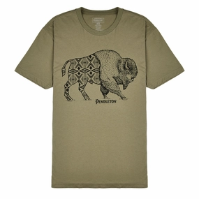 MustHave Items Pendleton Jacquard Bison Graphic Tee Light Olive / Black