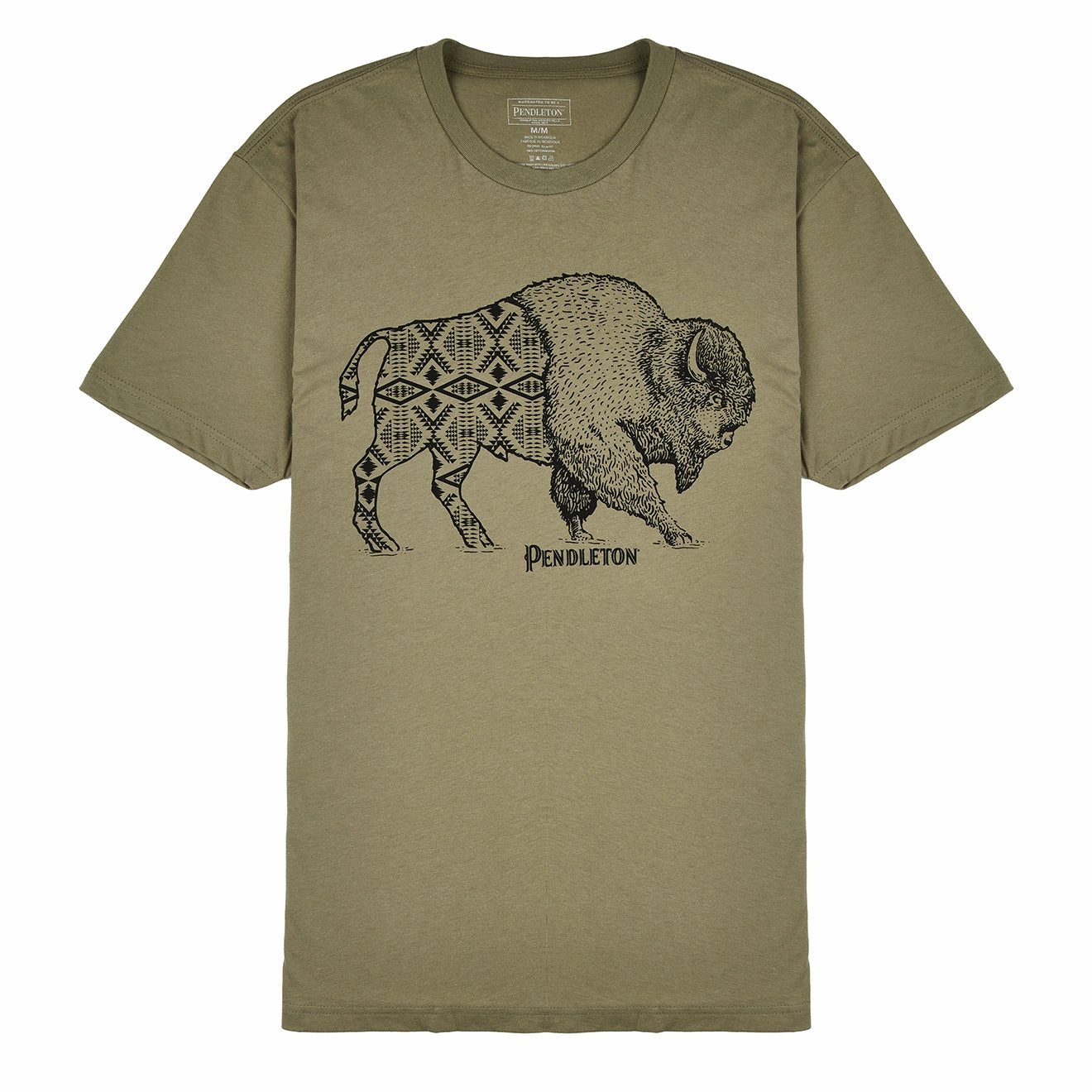 Todays Trending Deals Pendleton Jacquard Bison Graphic Tee Light Olive / Black