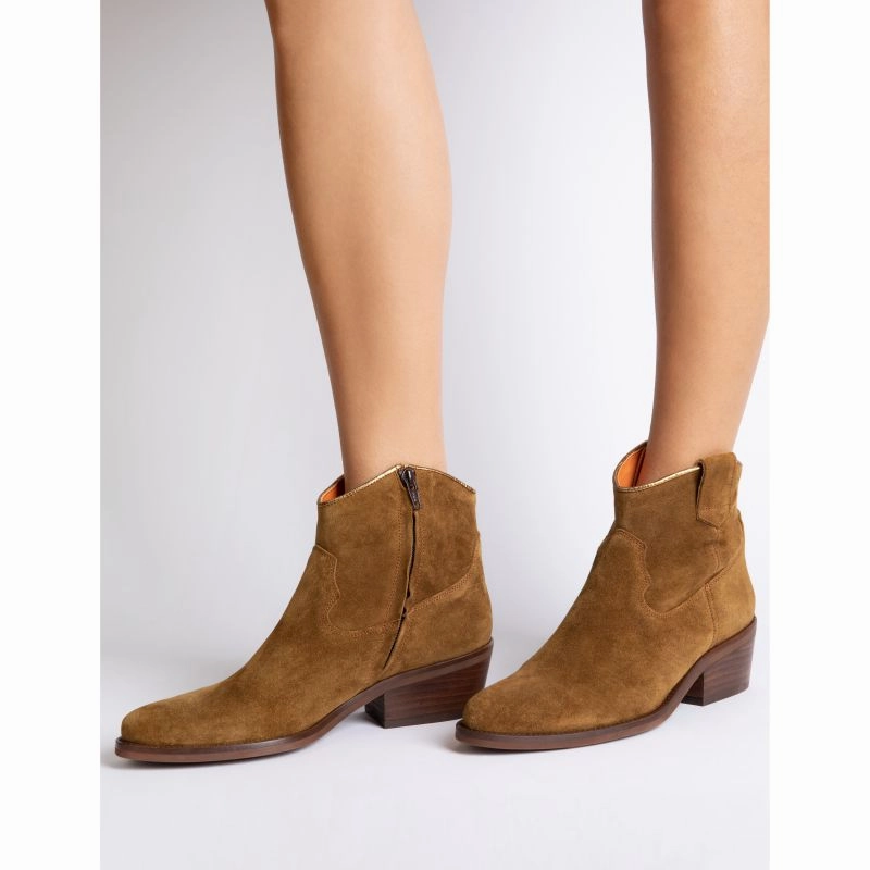 MustHave Deal Gift Ideas Galore Penelope Chilvers Cassidy Ladies Suede Cowboy Boots - Tan