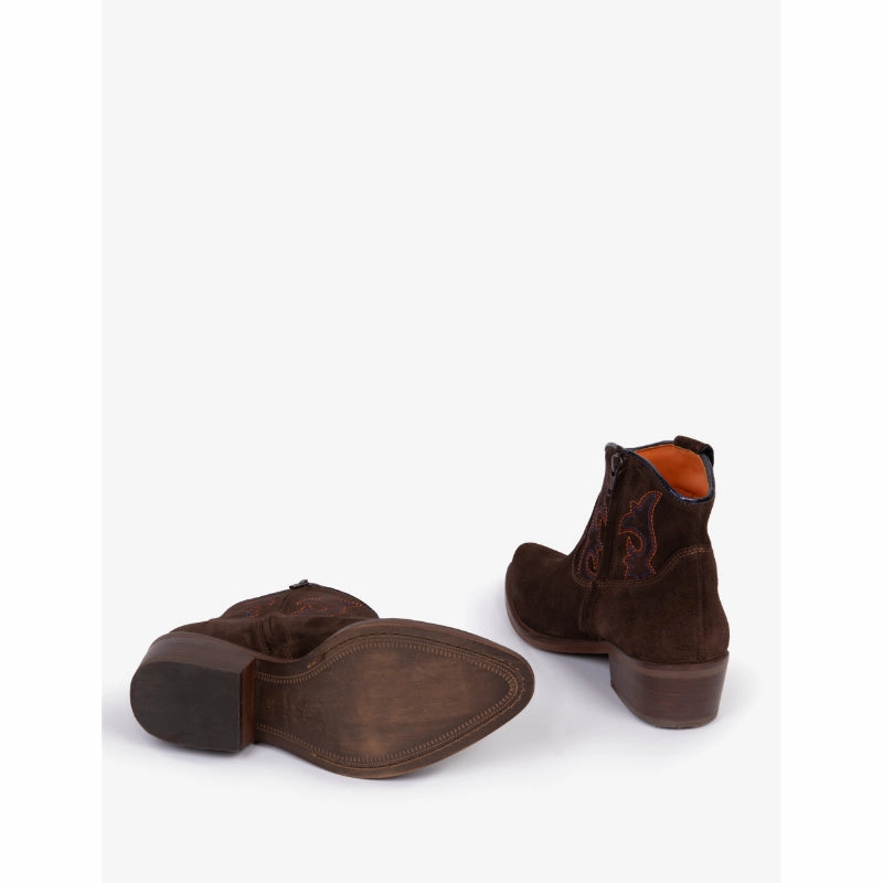 Penelope Chilvers Cassidy Suede Embroidered Ladies Boot - Bitter Chocolate Best Deal Online