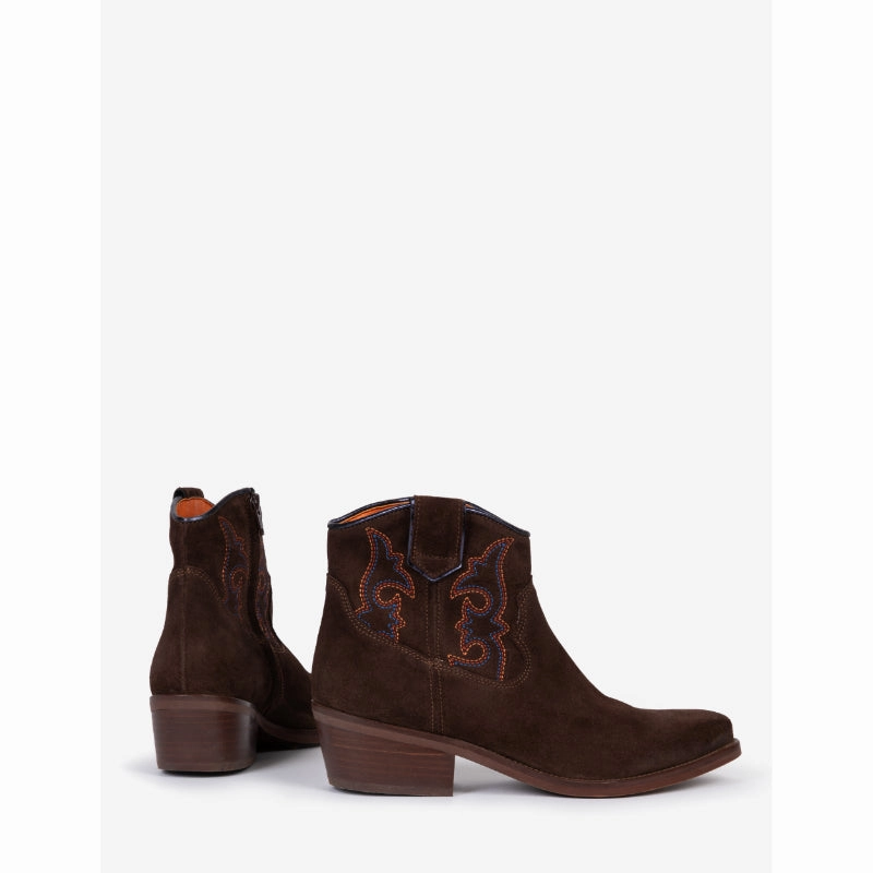 Hot Pick Sale Big Sale Today Penelope Chilvers Cassidy Suede Embroidered Ladies Boot - Bitter Chocolate