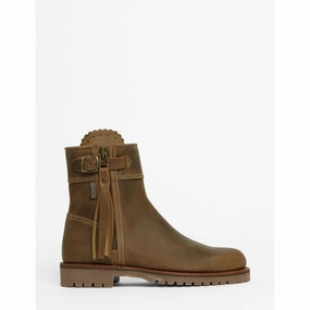 Shop Grab Savings Limited Stock Offer Penelope Chilvers Cropped Tassel Ladies Leather Boot - Biscuit