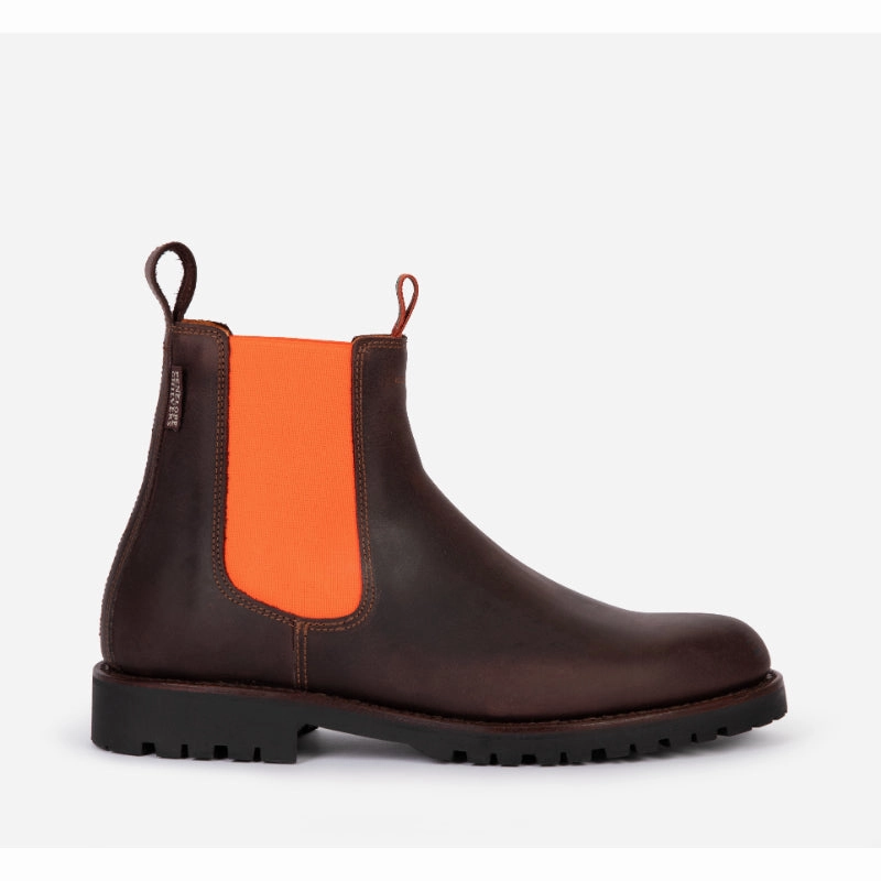 Penelope Chilvers Nelson Ladies Leather Ankle Boot - Conker/Neon Orange Hot Offer Inside Deal Frenzy Today