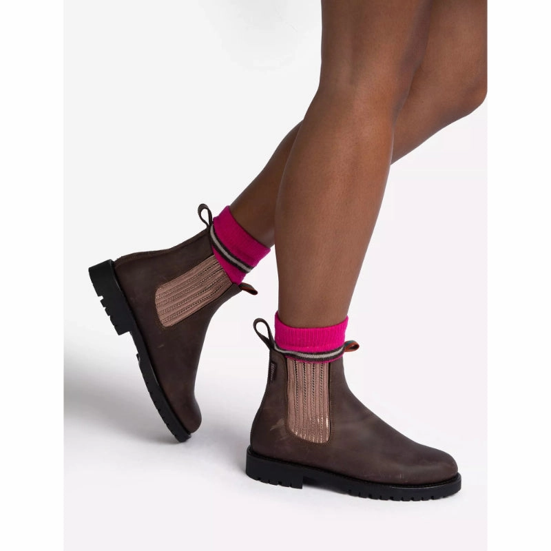 Exclusive Hot Pick Penelope Chilvers Oscar Ladies Leather Boots - Bitter Chocolate/Rose Gold