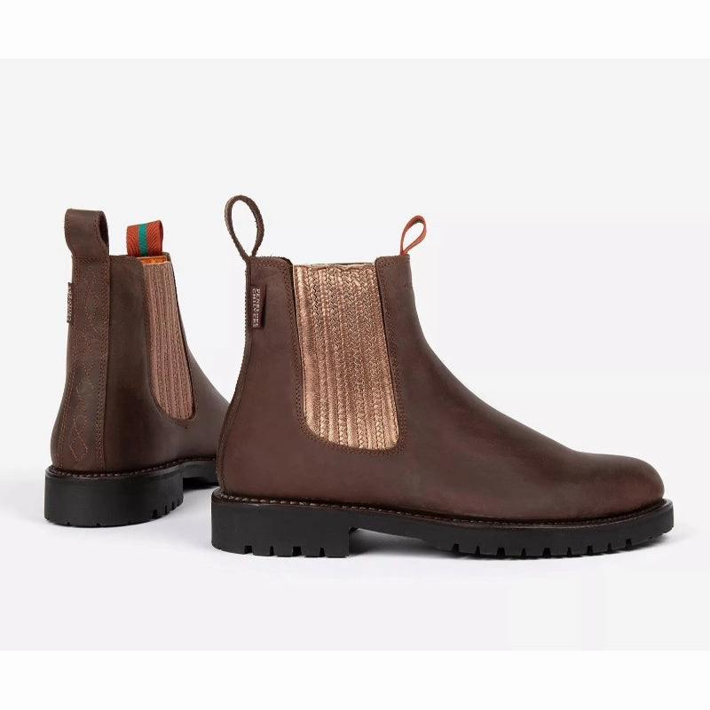 Penelope Chilvers Oscar Ladies Leather Boots - Bitter Chocolate/Rose Gold Best Price Today