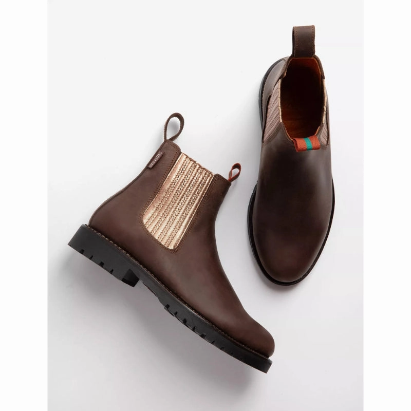Trending Hot Deal Shop Hot Deals Penelope Chilvers Oscar Ladies Leather Boots - Bitter Chocolate/Rose Gold