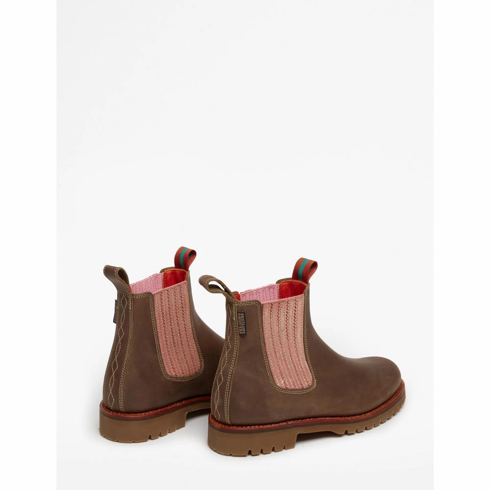 Mega Discount Today Penelope Chilvers Oscar Ladies Leather Boots - Khaki/Tea Rose
