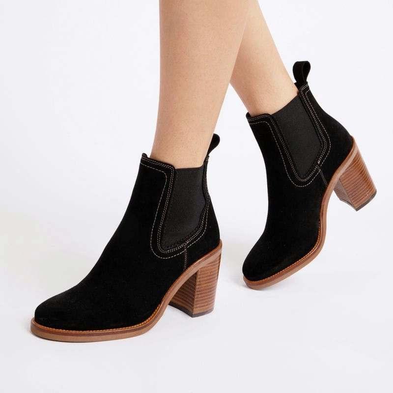 Penelope Chilvers Paloma Rociera Suede Ladies Ankle Boot - Black Clearance Sale Now