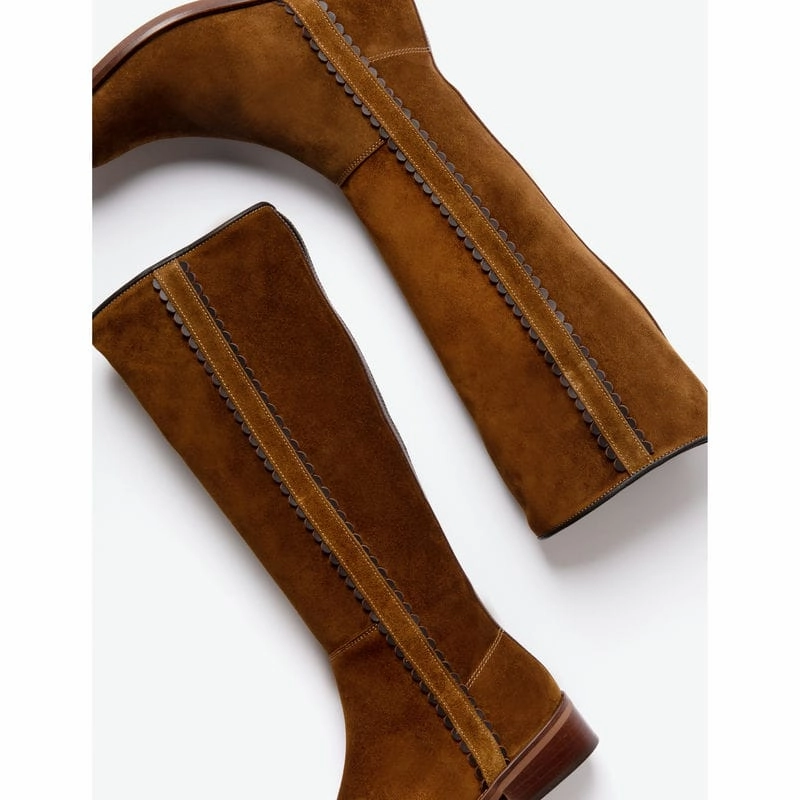 Penelope Chilvers Posada Rociera Suede Ladies Boot - Peat Price Drop Alert