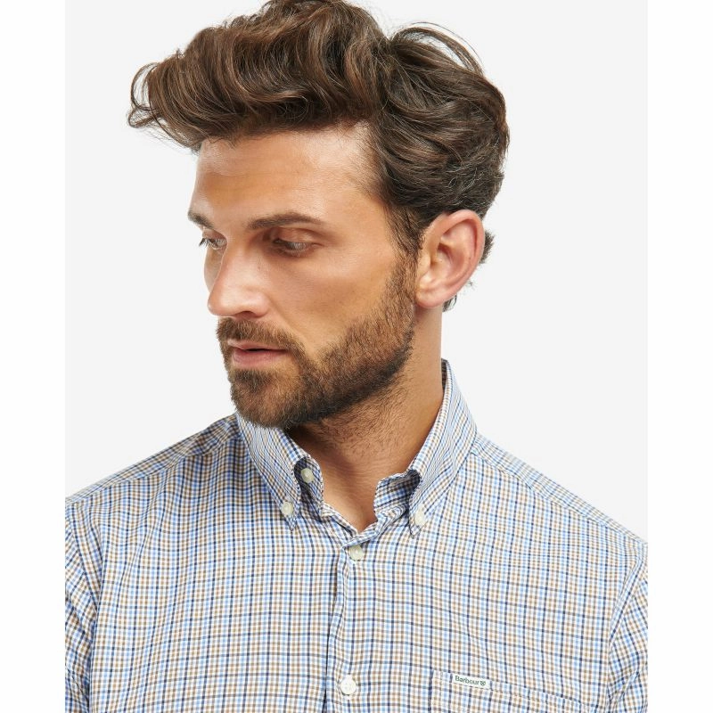 Barbour Stanhope Tailored Fit Performance Mens Shirt - Stone Hot Offer Inside