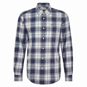 Barbour Wetheram Tailored Tartan Mens Shirt - Blue Granite Hot Discount Deal Best Price Online