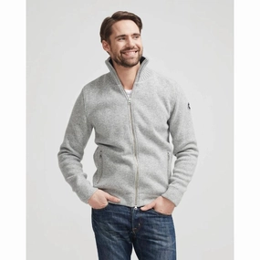 Sweet Deal Today Shop Todays Picks Holebrook Mns Windproof Knitted Lambswool Full Zip Jacket - Grey Melange