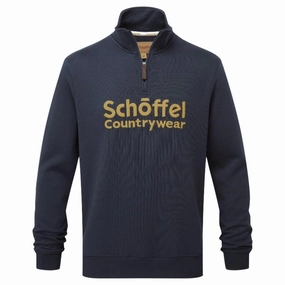 Limited Stock Alert Schoffel Bude Mens 1/4 Zip Sweatshirt - Navy