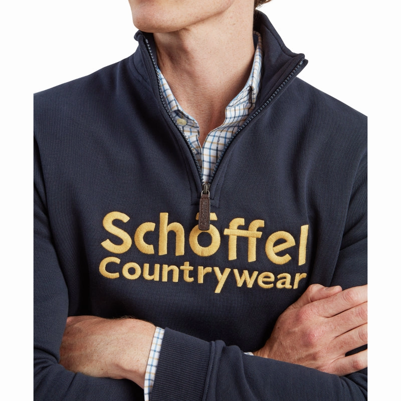 Schoffel Bude Mens 1/4 Zip Sweatshirt - Navy Shop Now Save Shop Hot Deals