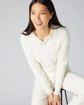 Women'S Phoebe V Neck Cashmere Jumper New Ivory White Online Deal Frenzy