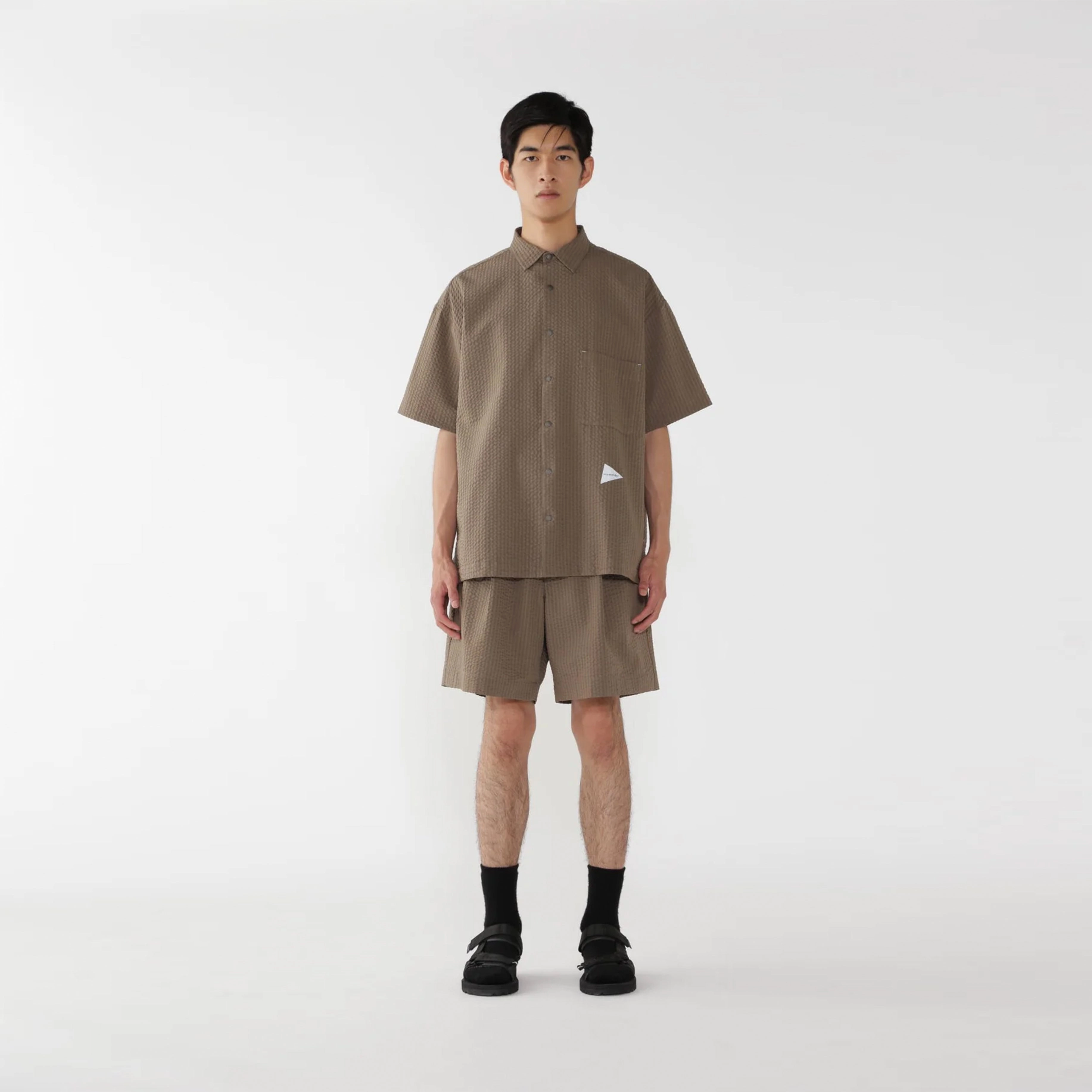 Instant Discount Mega Discount Event And Wander Dry Soft Seersucker S/S Shirt Beige