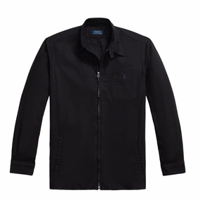 Polo Ralph Lauren Garment-Dyed Oxford Overshirt Polo Black Today Only Discount Alert Surprise Discount Today