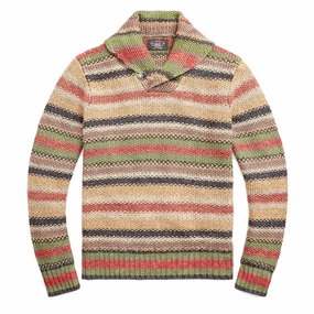 Rrl By Ralph Lauren Striped Linen-Blend Jumper Brown Multi Stripe Grab It Before Gone Hot Offer Event