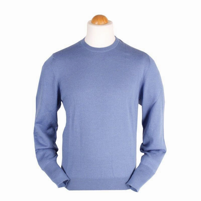 Online Deal Frenzy Peter Scott Ballater Crew Neck Mens Merino Jumper - Lagoon