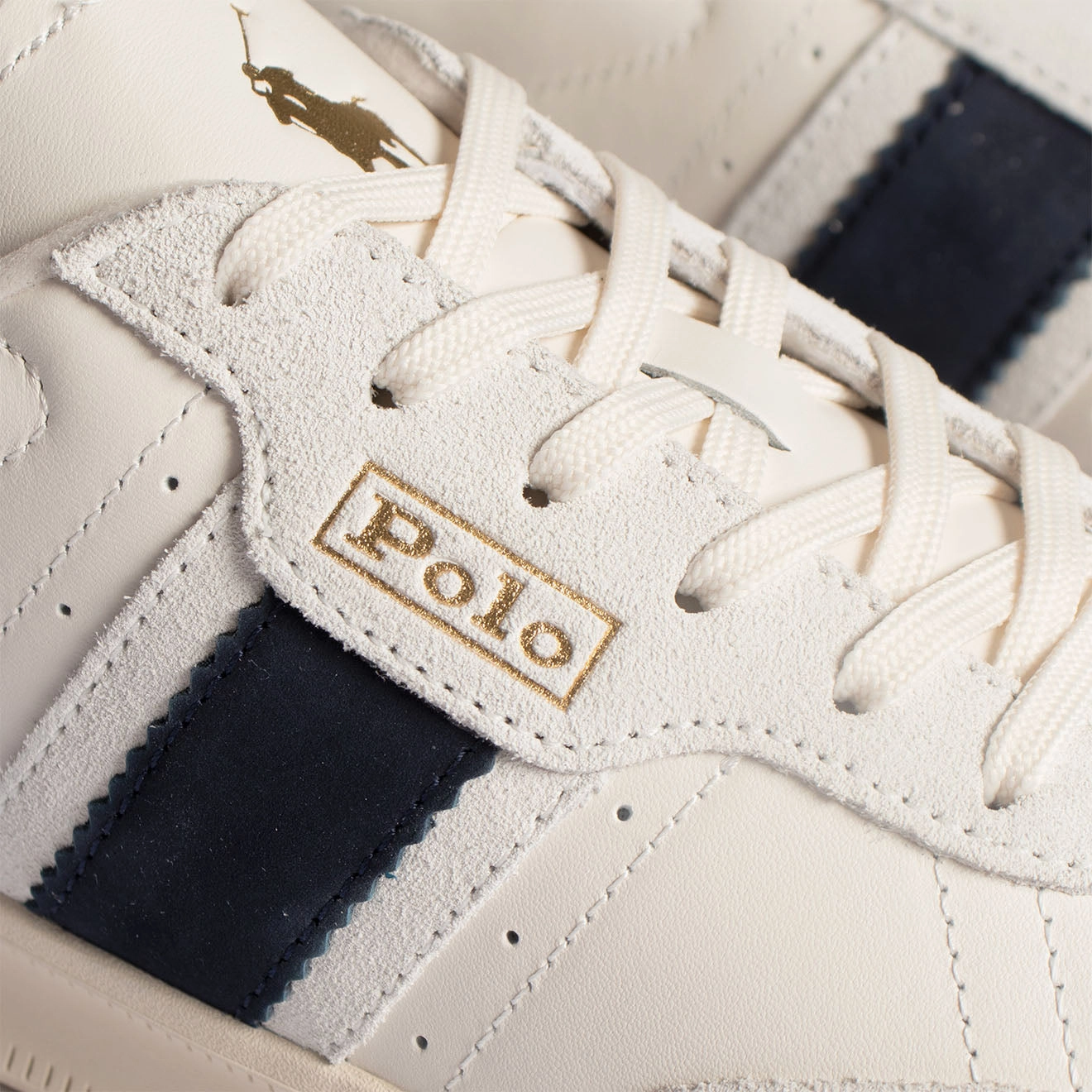 Clearance Blowout Polo Ralph Lauren Aera Trainers Low Top Lace Cream / Navy