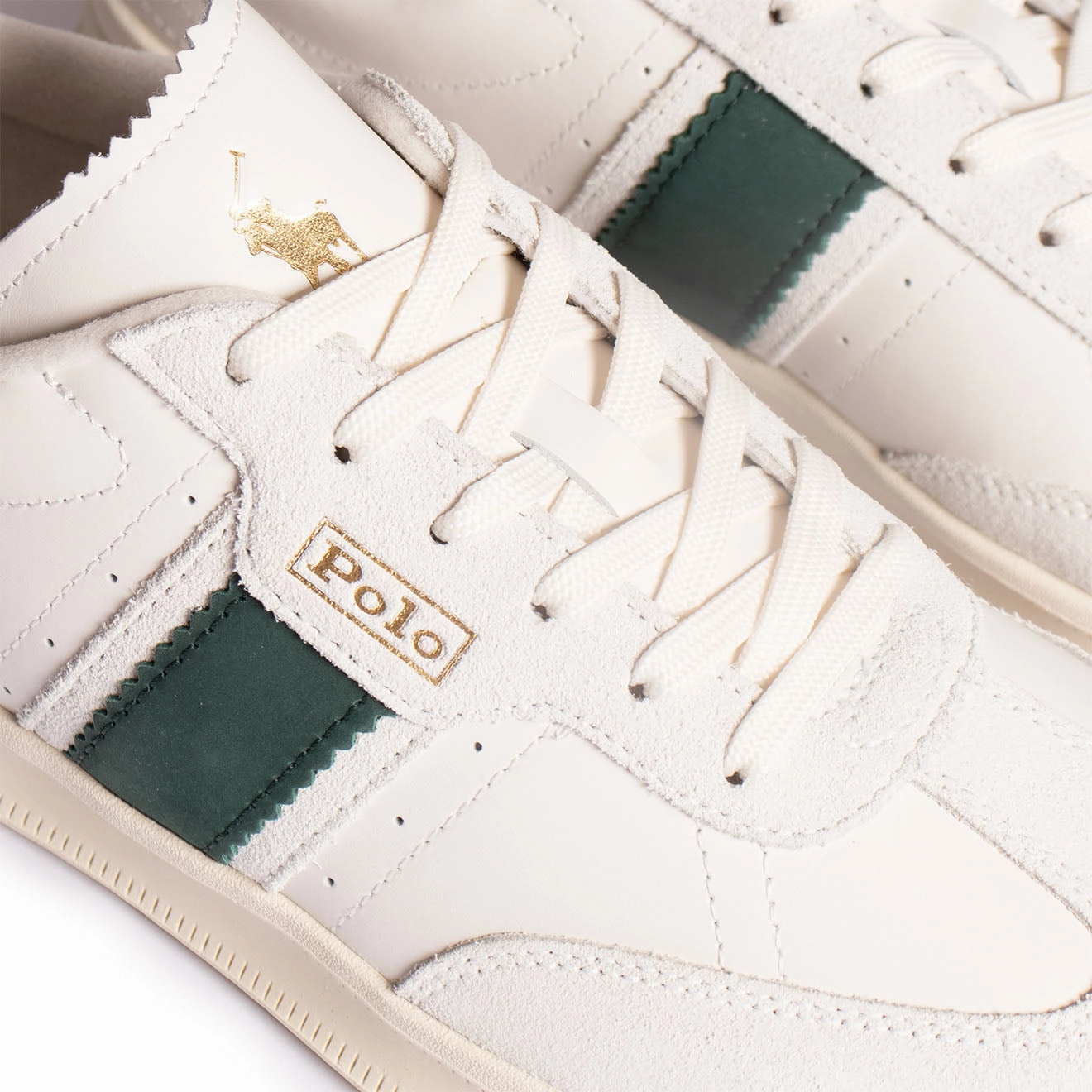 Polo Ralph Lauren Aera Trainers Low Top Lace White / Green Todays Special Picks Limited Stock Deals
