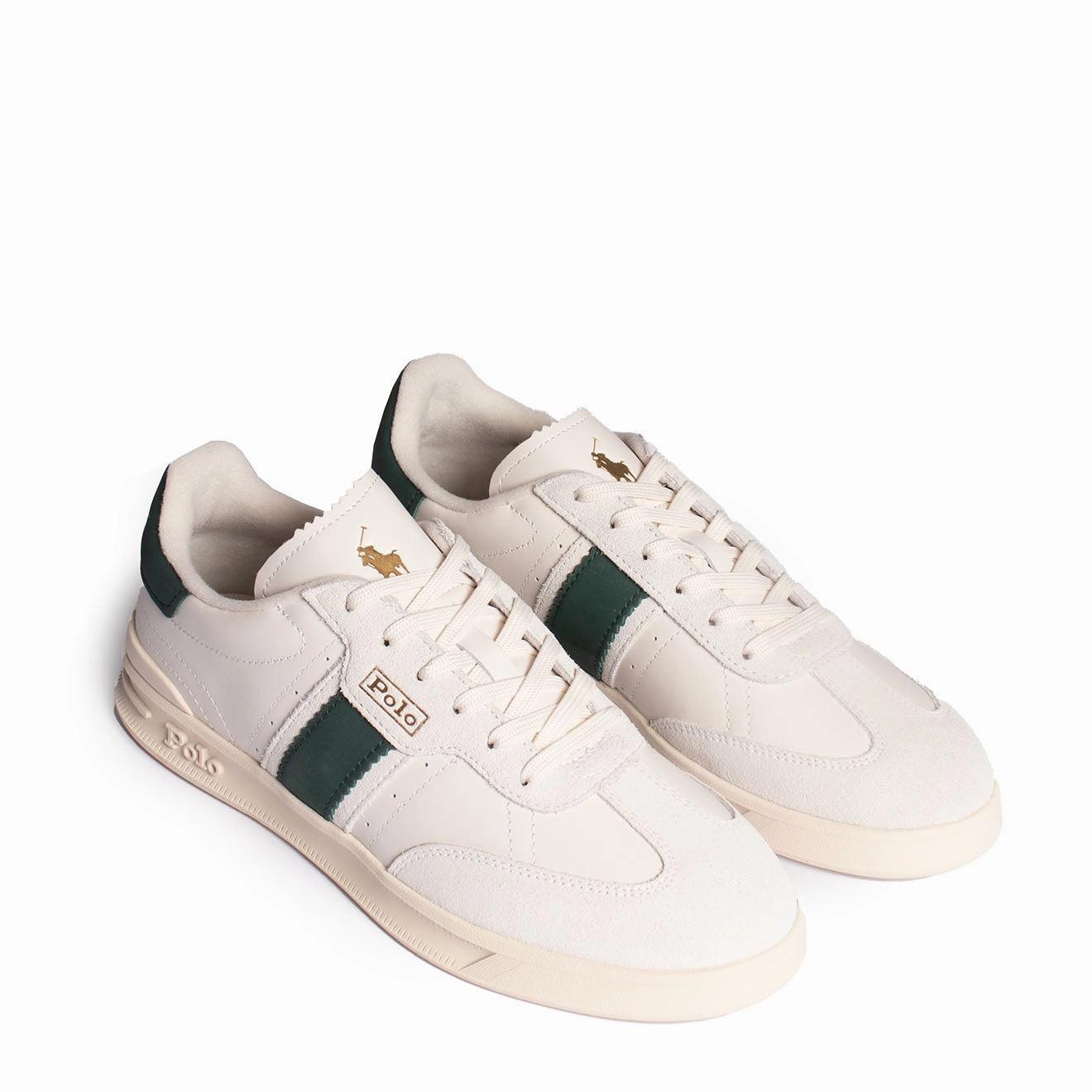 Price Drop Today Polo Ralph Lauren Aera Trainers Low Top Lace White / Green