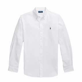 Polo Ralph Lauren Button Down Custom Fit Shirt White Trending Hot Deal Shop Smart Deals