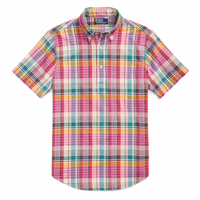 Polo Ralph Lauren Classic Fit Madras Popover Shirt Pink/Cream Multi Grab Your Savings