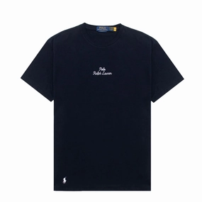 Gift Sale Event Hot Savings Alert Polo Ralph Lauren Classic Fit Script Logo T-Shirt Aviator Navy