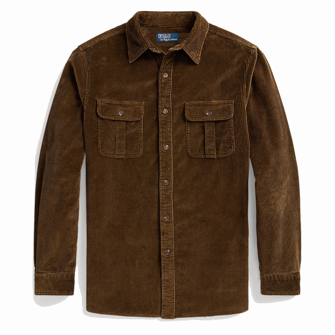 Shop Grab Savings Flash Offer Today Polo Ralph Lauren Classic Fit Suede-Patch Corduroy Shirt York Brown