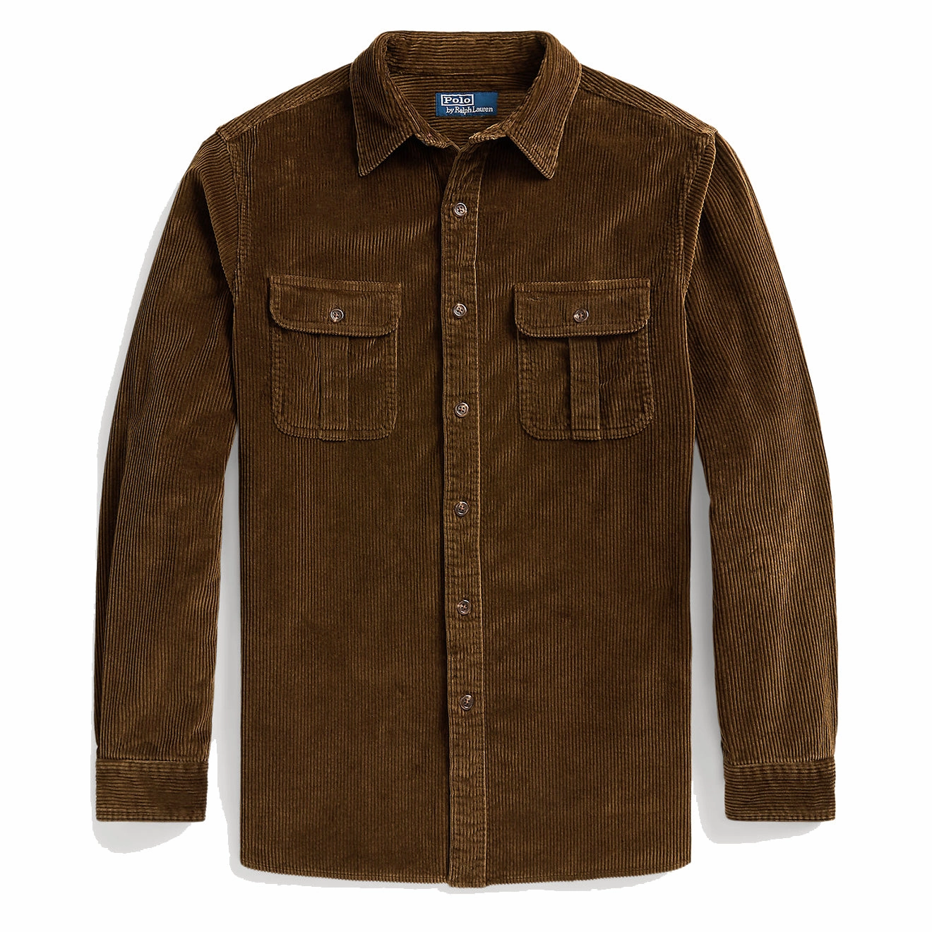 Clearance Savings Now Polo Ralph Lauren Classic Fit Suede-Patch Corduroy Shirt York Brown