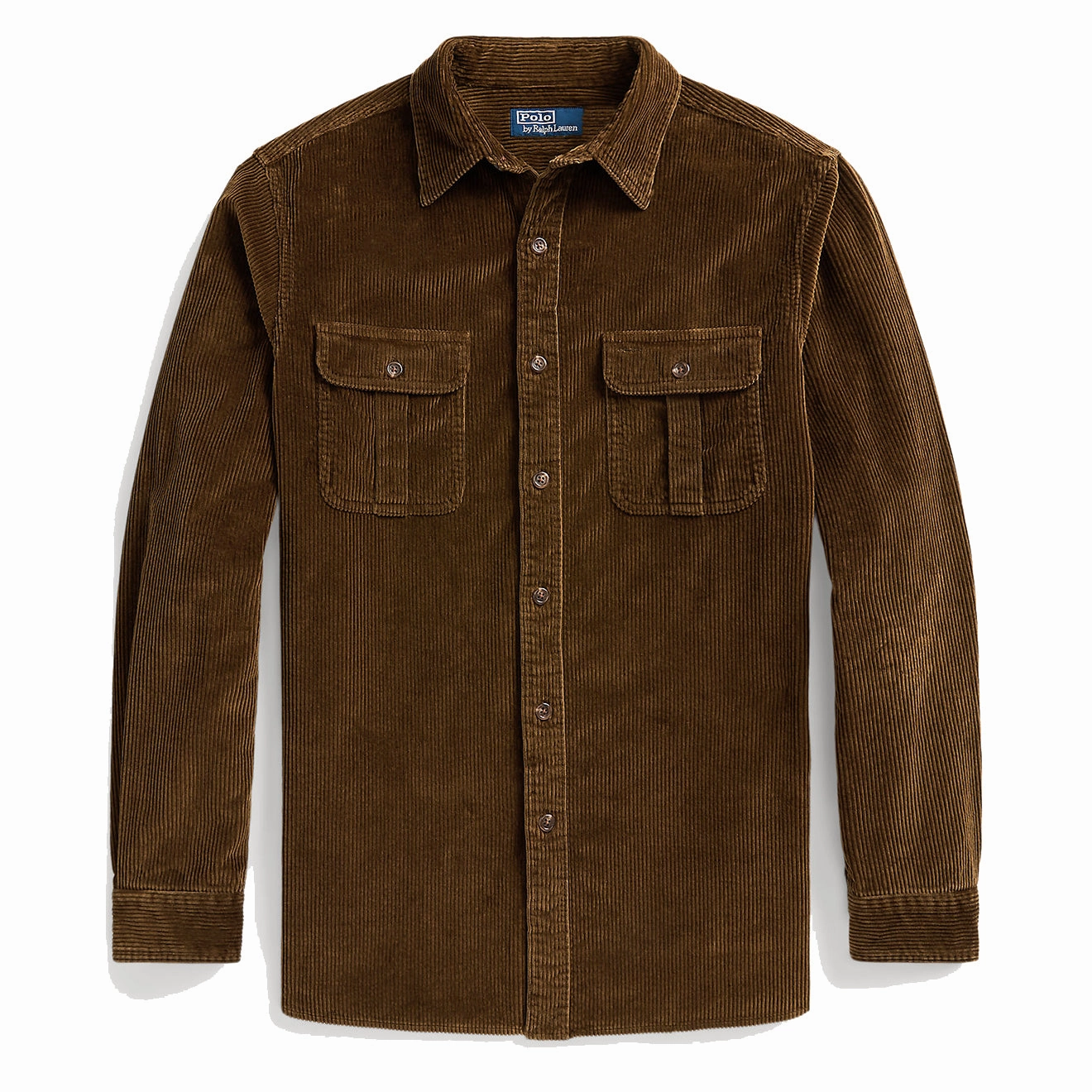 Polo Ralph Lauren Classic Fit Suede-Patch Corduroy Shirt York Brown Clearance Steal Today