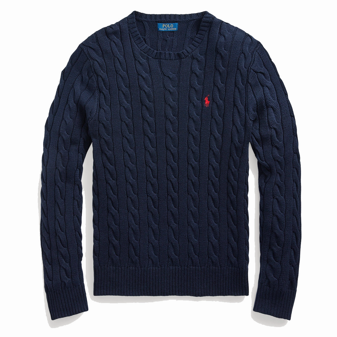 Polo Ralph Lauren Cotton Cable Knit Sweater Hunter Navy Clearance Alert Now Today Only Savings