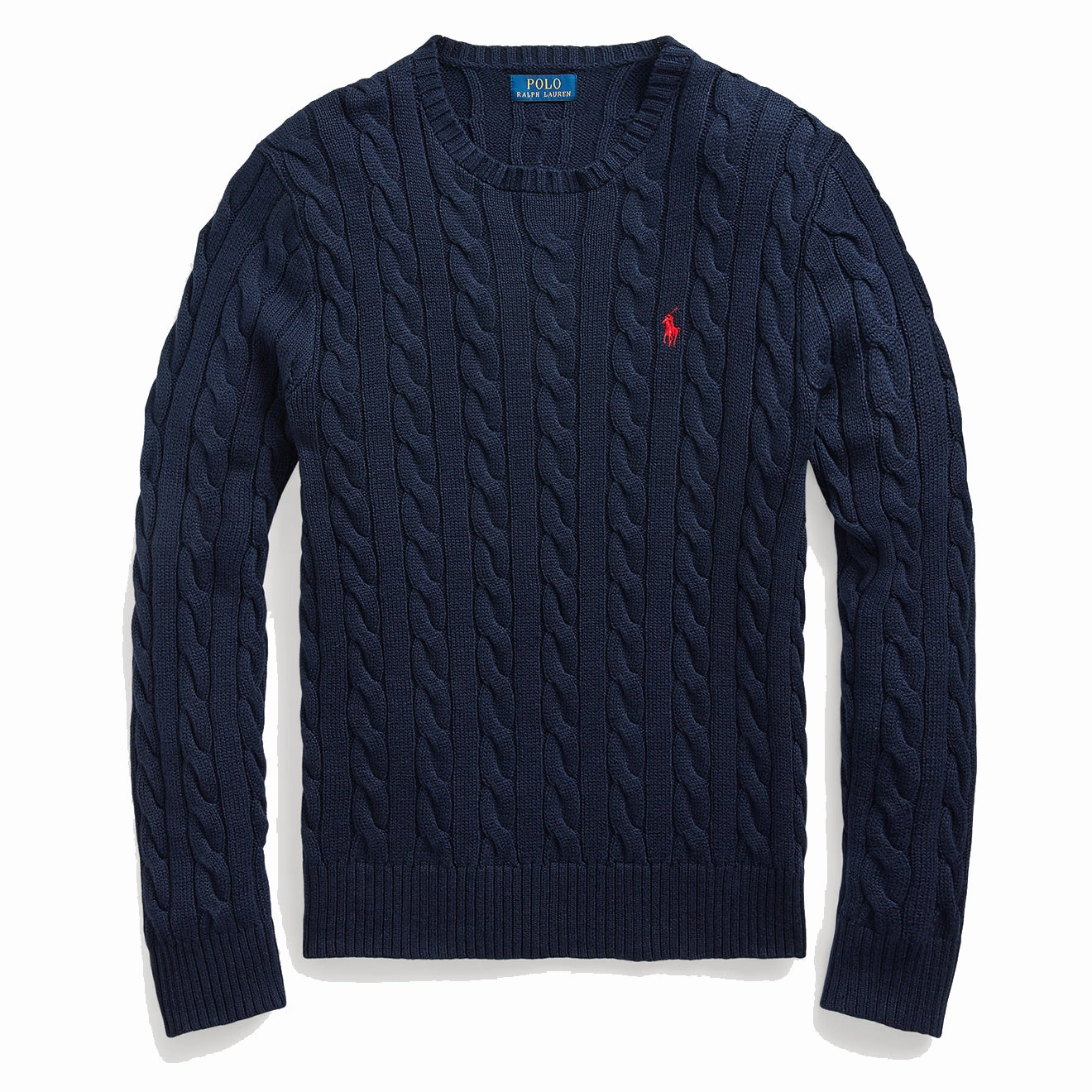 Polo Ralph Lauren Cotton Cable Knit Sweater Hunter Navy Best Deal Alert