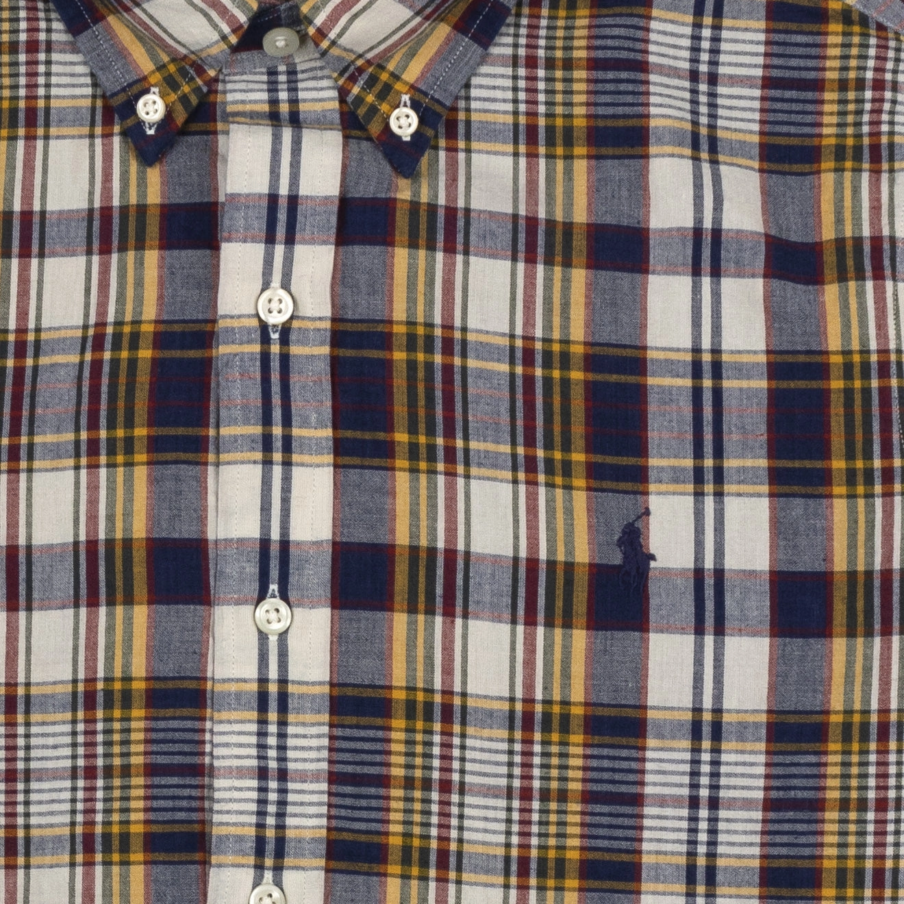 Polo Ralph Lauren Cotton Check Shirt Navy / Yellow Multi Trending Hot Deal Deal Frenzy Today