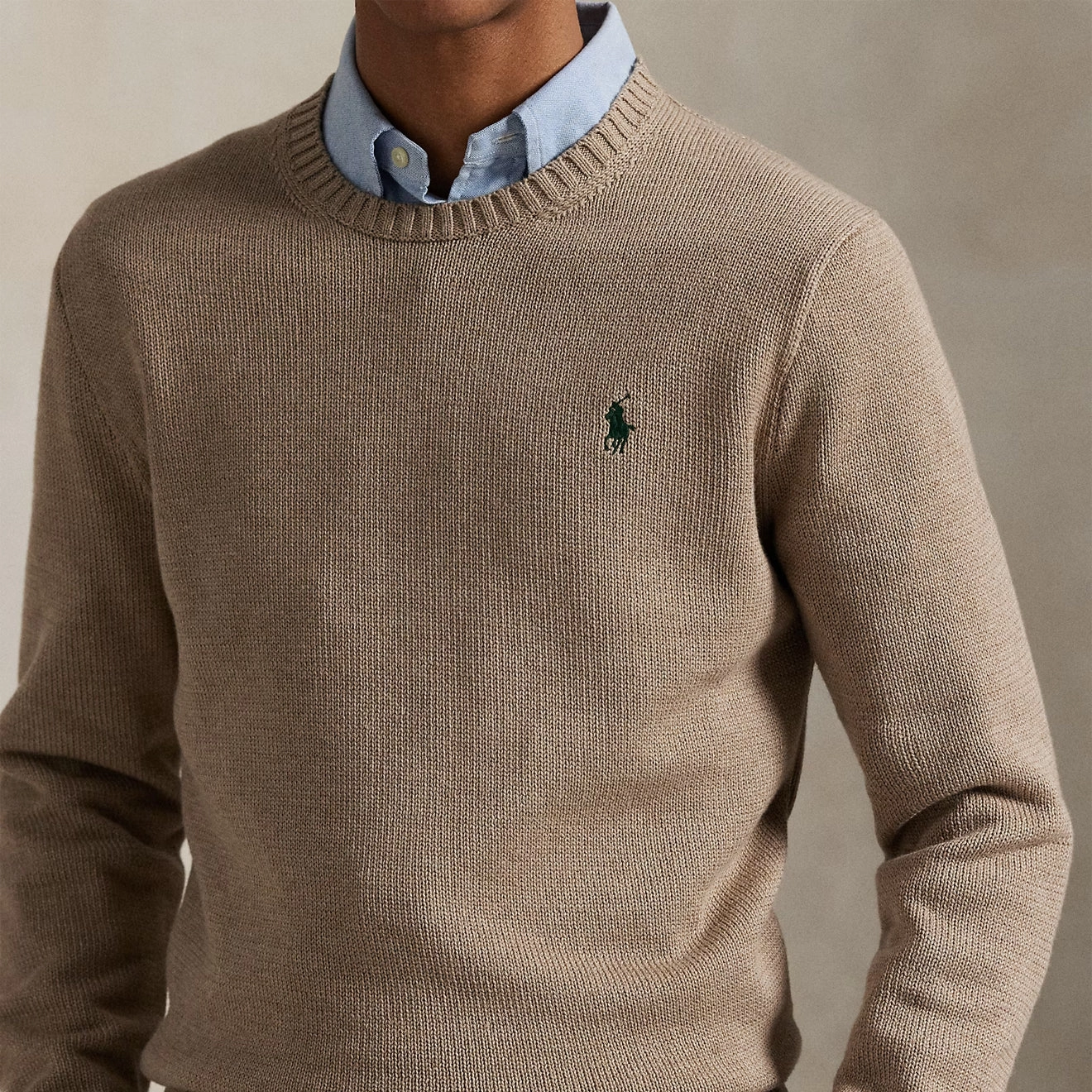 Mega Discount Today Polo Ralph Lauren Cotton Crewneck Sweater Bronze Melange