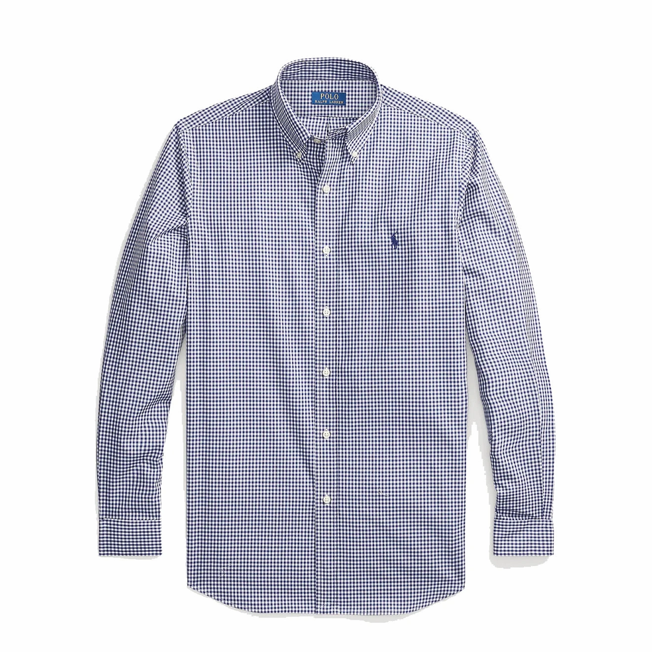 Exclusive Hot Pick Polo Ralph Lauren Custom Fit Gingham Stretch Poplin Shirt Navy / White