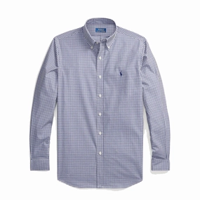 Polo Ralph Lauren Custom Fit Gingham Stretch Poplin Shirt Navy / White Shop Grab Savings Special Price Today