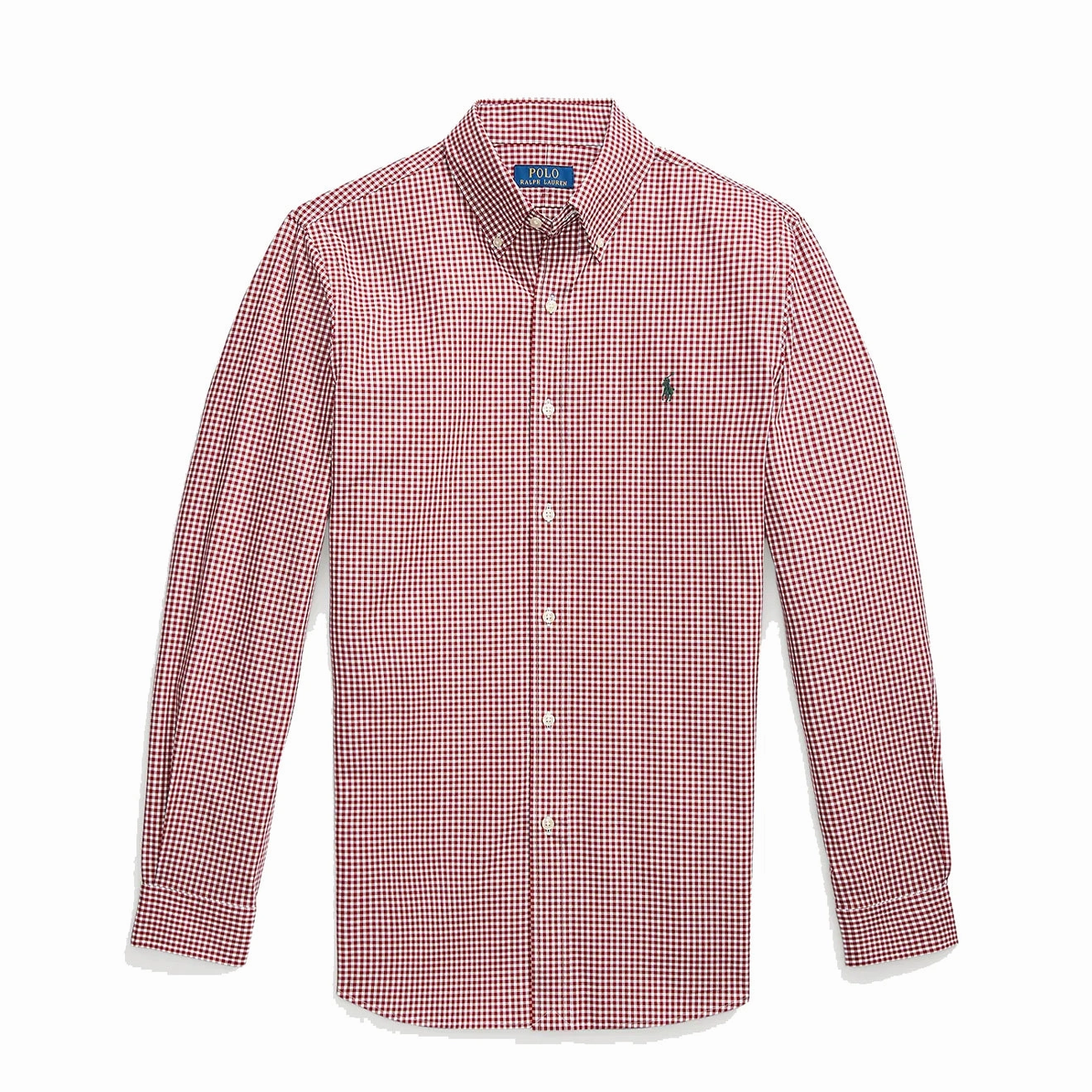 Polo Ralph Lauren Custom Fit Gingham Stretch Poplin Shirt Wine / White Flash Deal Alert MustHave Items