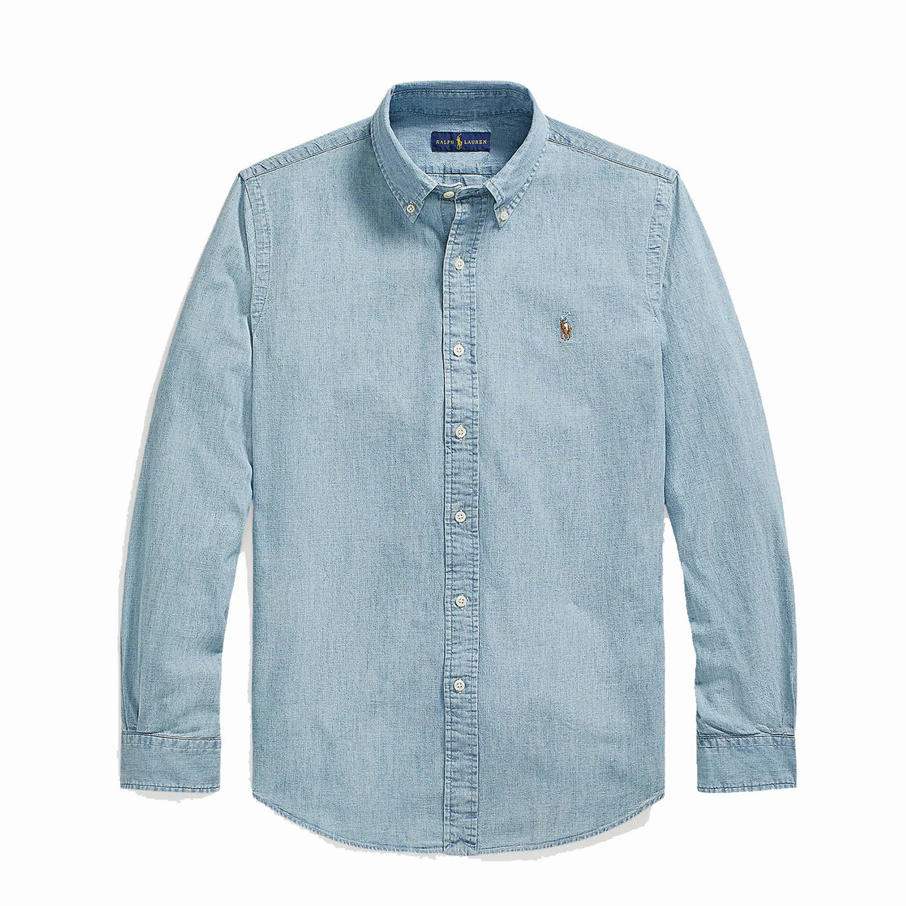 Clearance Savings Now Polo Ralph Lauren Custom Fit Light Denim Shirt Chambray Blue