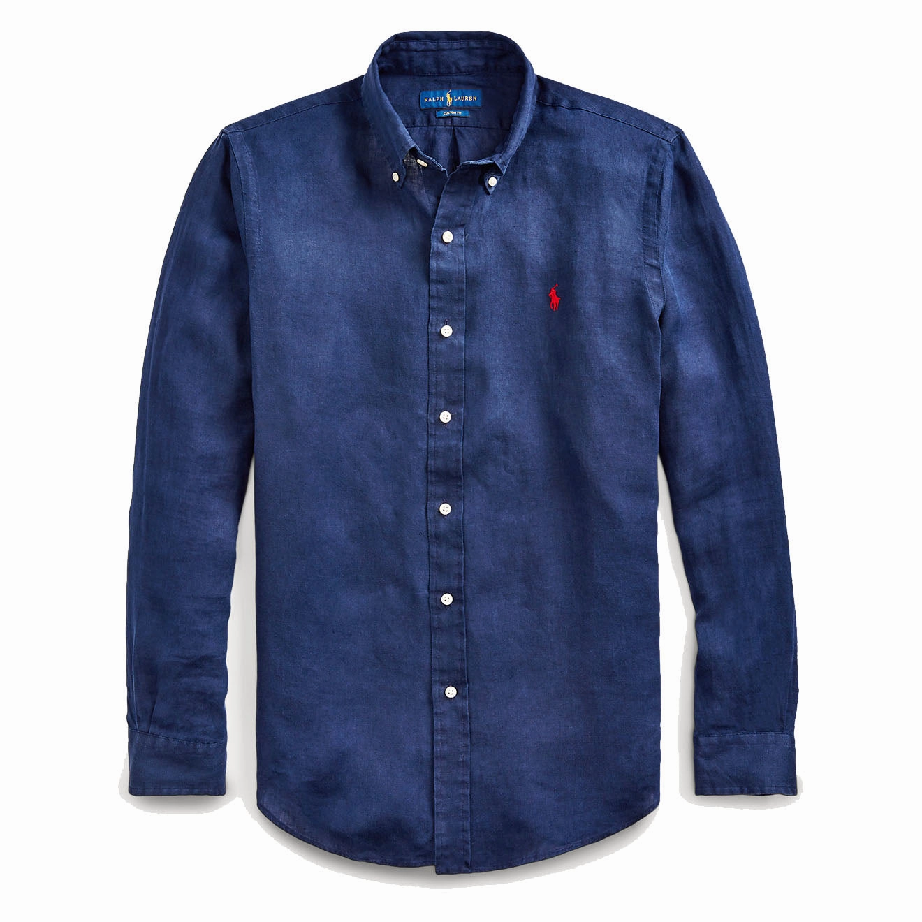 Polo Ralph Lauren Custom Fit Linen Shirt Newport Navy Weekend Flash Offer Hot Pick Sale