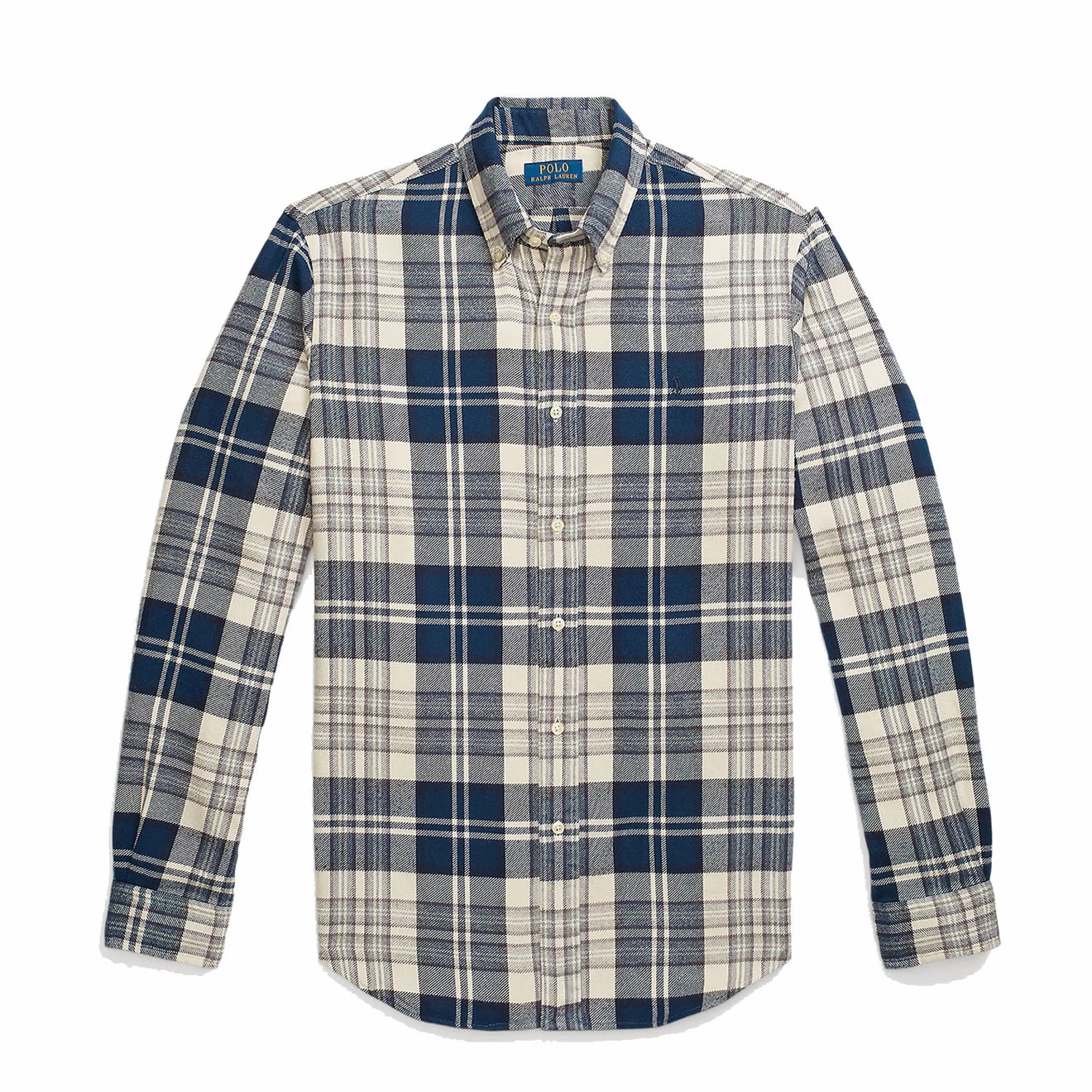 Polo Ralph Lauren Custom Fit Plaid Brushed Flannel Shirt Off White/Navy Shop the Savings Shop Hot Deals