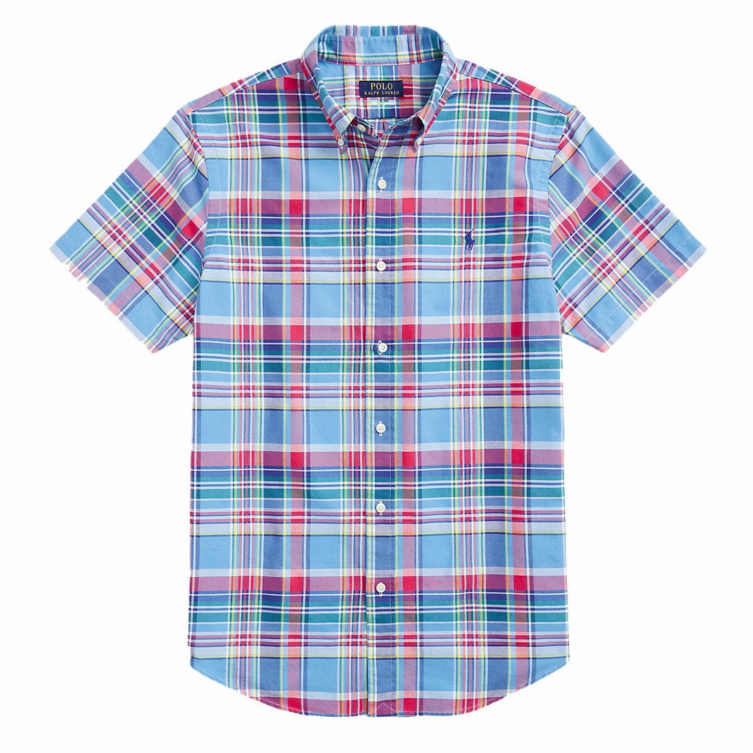 Polo Ralph Lauren Custom Fit Plaid Oxford Shirt Blue/Red Multi Grab Save Today