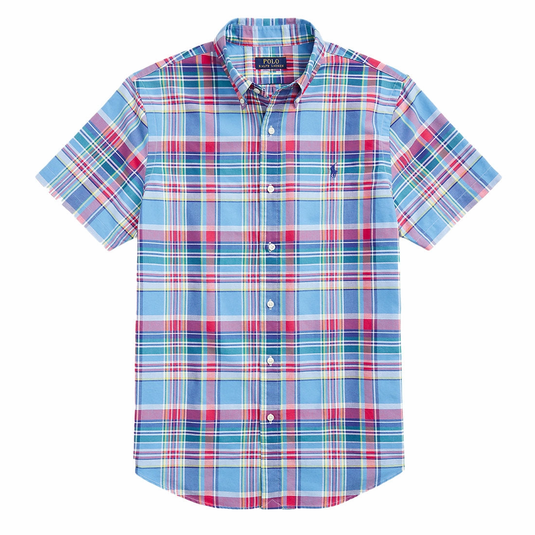 Trending Hot Deal Polo Ralph Lauren Custom Fit Plaid Oxford Shirt Blue/Red Multi