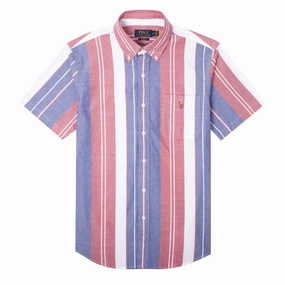 Polo Ralph Lauren Custom Fit S/S Striped Shirt Blue / Red Multi Save Big Online