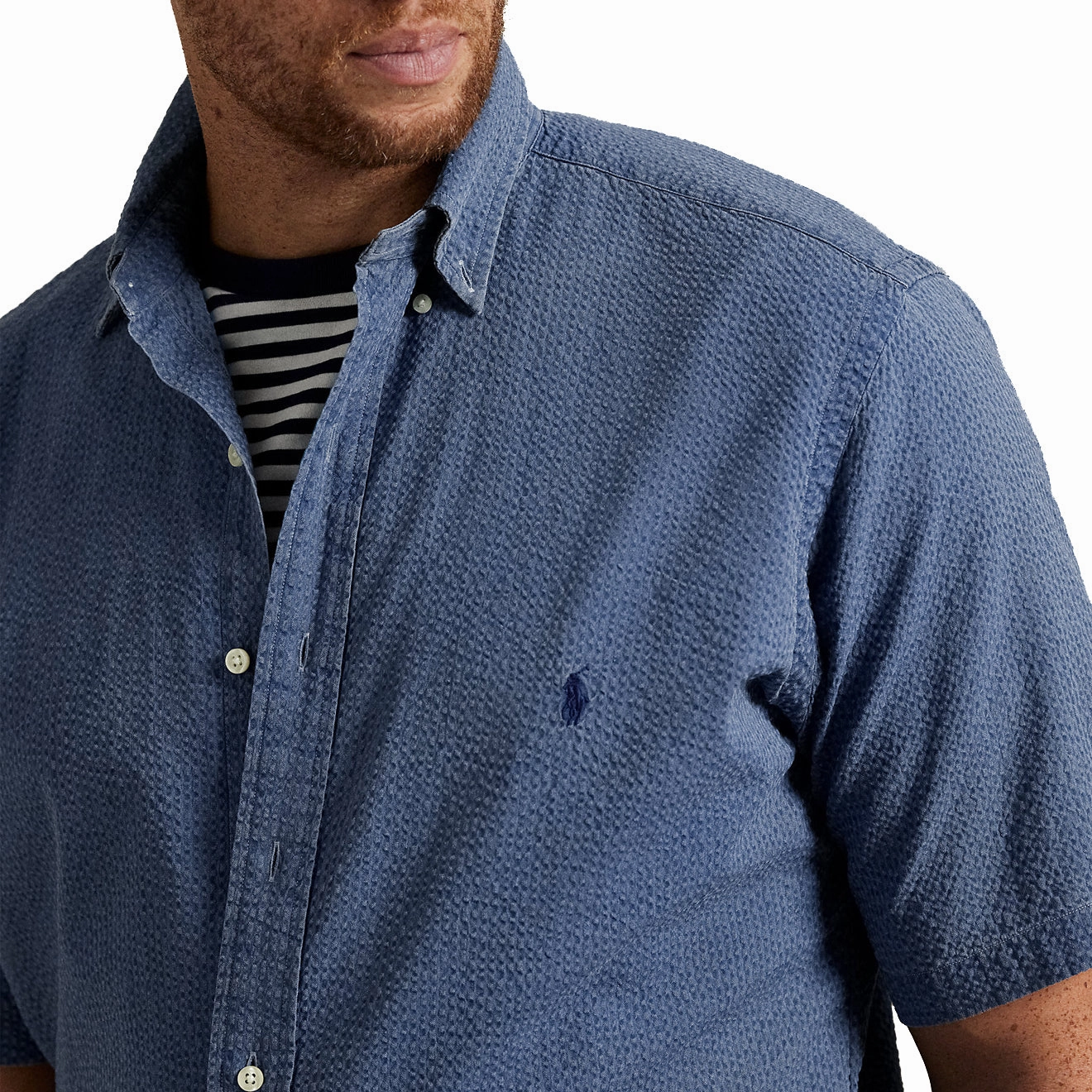 MustHave Steals Polo Ralph Lauren Custom Fit Seersucker Shirt Dark Indigo