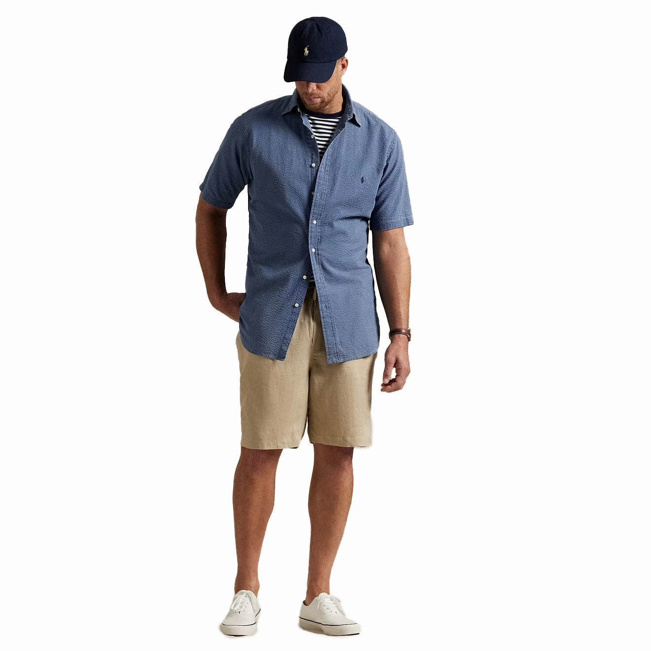 Polo Ralph Lauren Custom Fit Seersucker Shirt Dark Indigo Dont Miss Out Todays Mega Savings