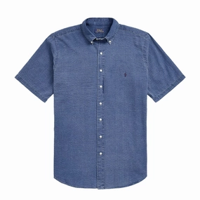 Hot Clearance Now Grab It Now Polo Ralph Lauren Custom Fit Seersucker Shirt Dark Indigo